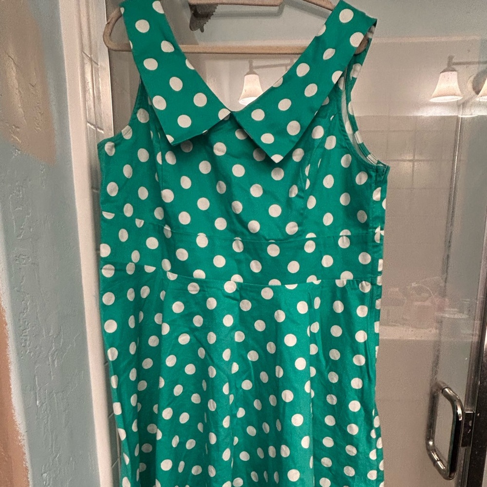 Cute Green Polkadot Pinup Dress